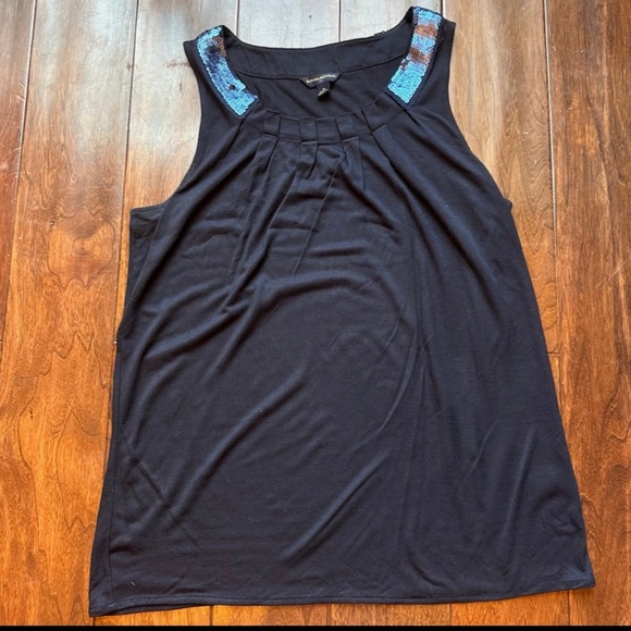Banana Republic Ladies Navy Sequin Tank Top - Picture 1 of 6